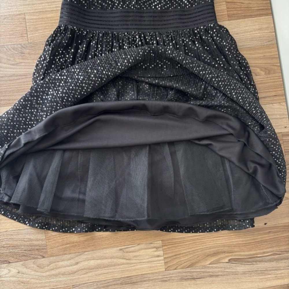 City Studio Mini Dress Sz 9 Black Silver Whimsygoth Glitter Baby‎ Doll Y2K Hoco - Picture 7 of 14